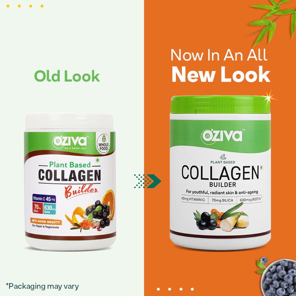 OZiva Plant Based Collagen Builder Old vs New Look